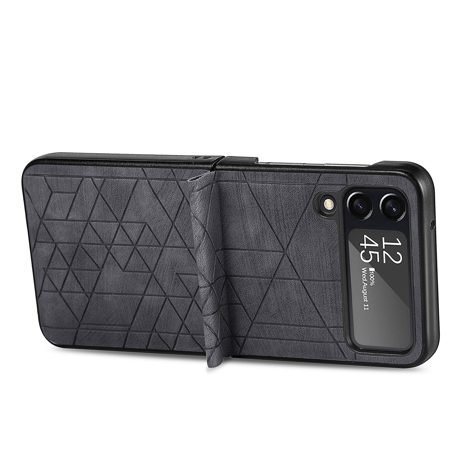 For Samsung Galaxy Z Flip4 5G Geometry Imprinted Phone Case PU Leather Coated PC Cover For Samsung Galaxy Z Flip4 5G Geometry Imprinted Phone Case PU Leather Coated PC Cover